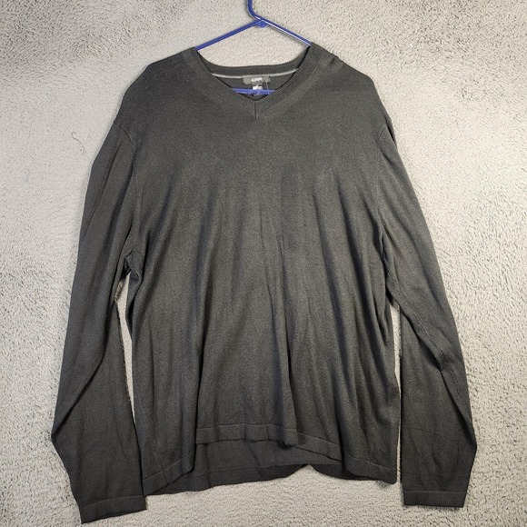 Alfani Sweater Mens XL Gray V Neck Pullover Lightweight Modal Cotton New Tag - Picture 1 of 6